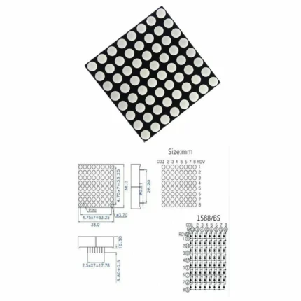 matrice-led-8x8-3mm-32x32mm-ca didactico.tn